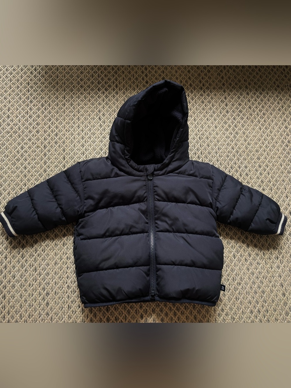 GAP ColdControl Navy Hooded Puffer Jacket Full Zip 12-18 Months